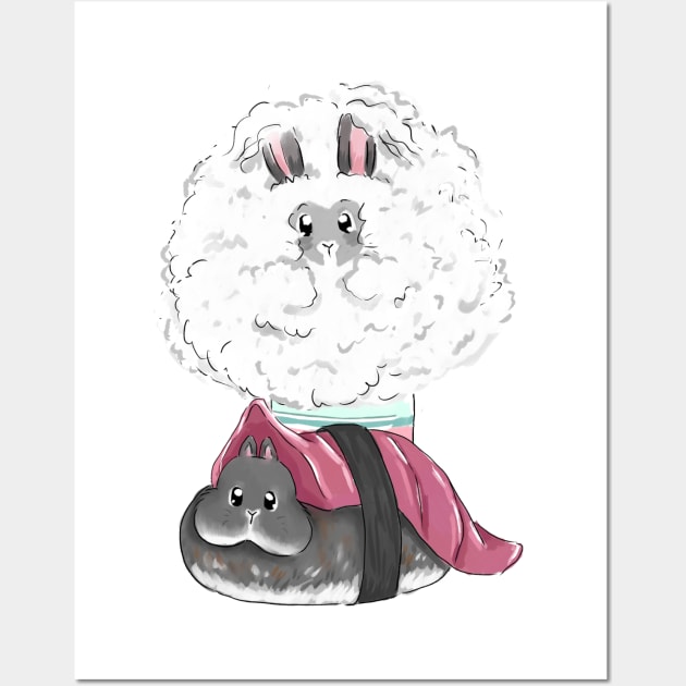 Cotton Candy and Tuna Rabbit Wall Art by GambarGrace